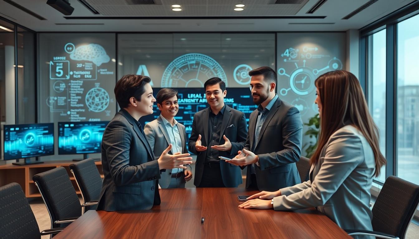 Business software development team collaboration